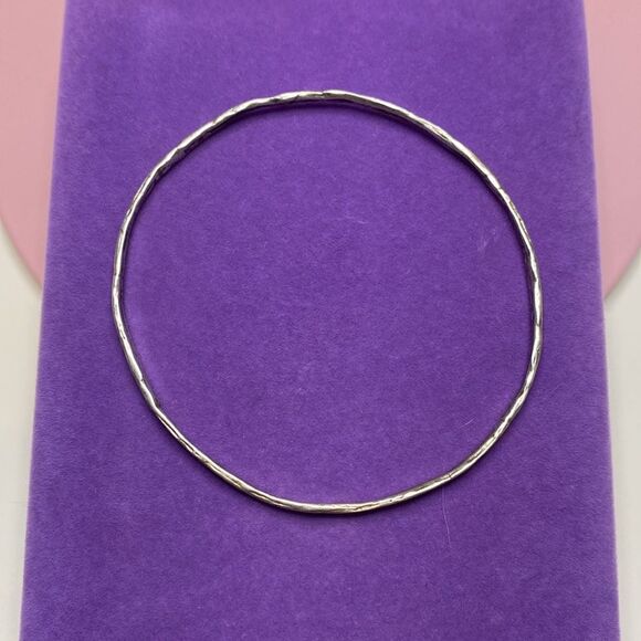 💛 Vintage 925 Handmade Hammered Bangle - Picture 2 of 4